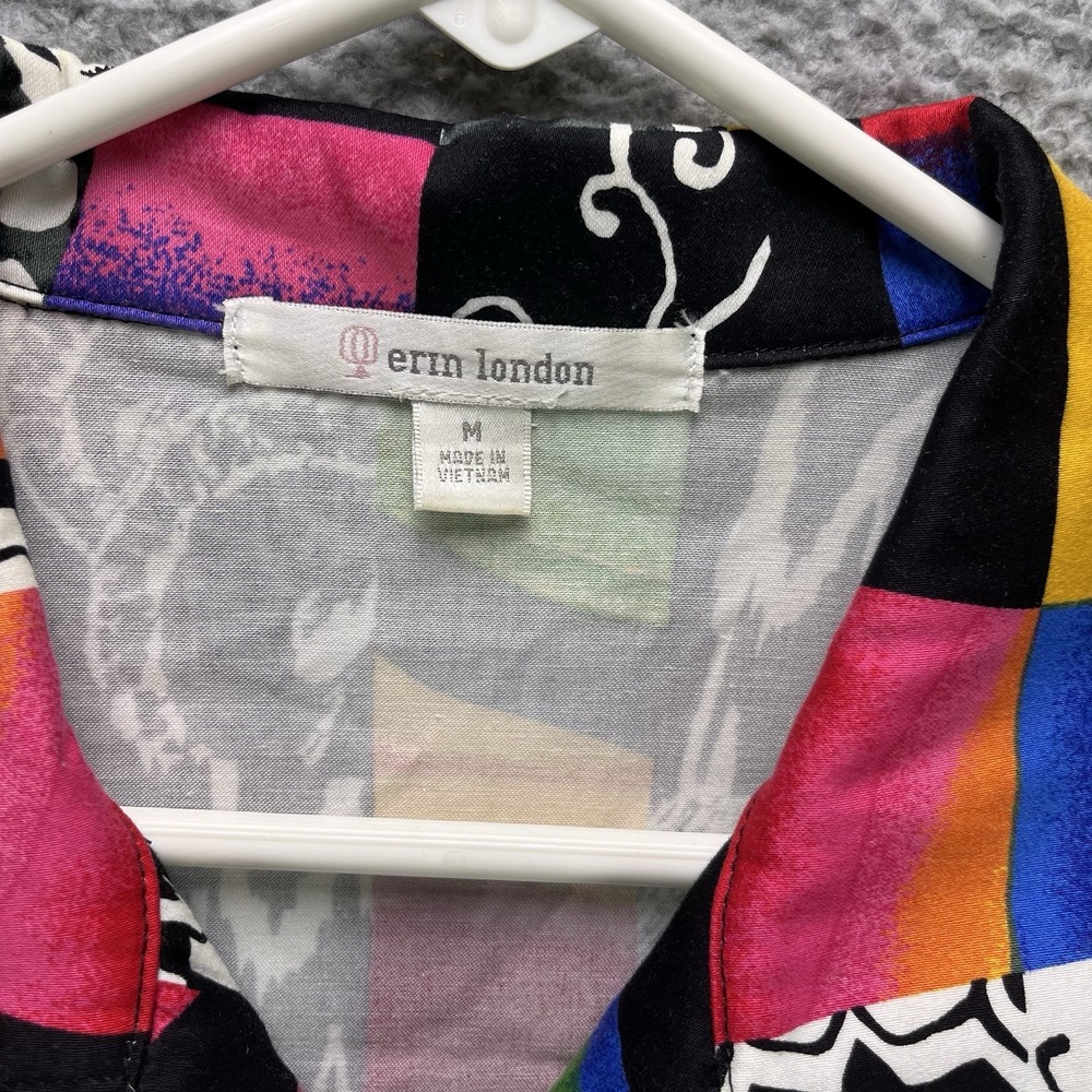 Vintage Erin London Jacket Medium Colorful Art Full Zip Lightweight - Picture 3 of 11